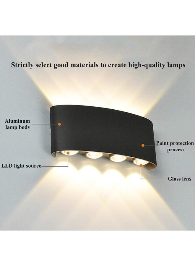 Firasa Matte Black LED Wall Light 8W 3000K Warm Glow | IP65 Waterproof Indoor/Outdoor Sconce for Living Room, Bedroom, Hallway, Garden & Ramadan Decor your - Image 4